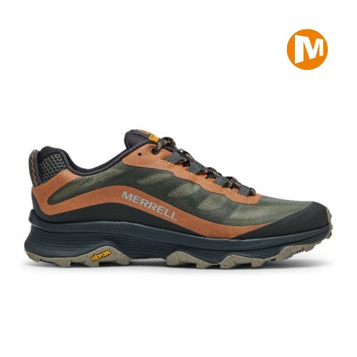 Merrell Moab Speed Wanderschuhe Herren Olivgrün/Orange [DE-DYPWN]